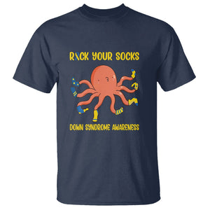 Down Syndrome Day T Shirt Rock Your Sock Funny Octopus Socks TS09 Navy Printyourwear