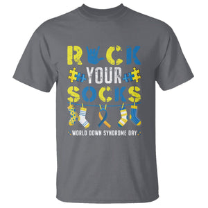 Down Syndrome Day Funny Rock Your Sock T Shirt TS09 Charcoal Printyourwear