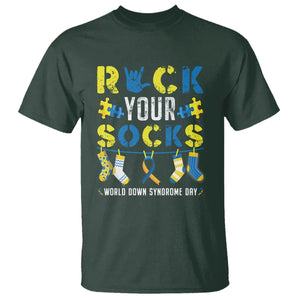 Down Syndrome Day Funny Rock Your Sock T Shirt TS09 Dark Forest Green Printyourwear