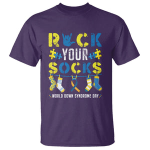 Down Syndrome Day Funny Rock Your Sock T Shirt TS09 Purple Printyourwear