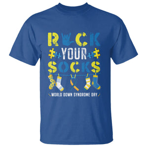 Down Syndrome Day Funny Rock Your Sock T Shirt TS09 Royal Blue Printyourwear