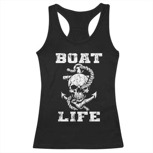 Boat Life Racerback Tank Top Funny Skull Anchor TS09 Black Print Your Wear