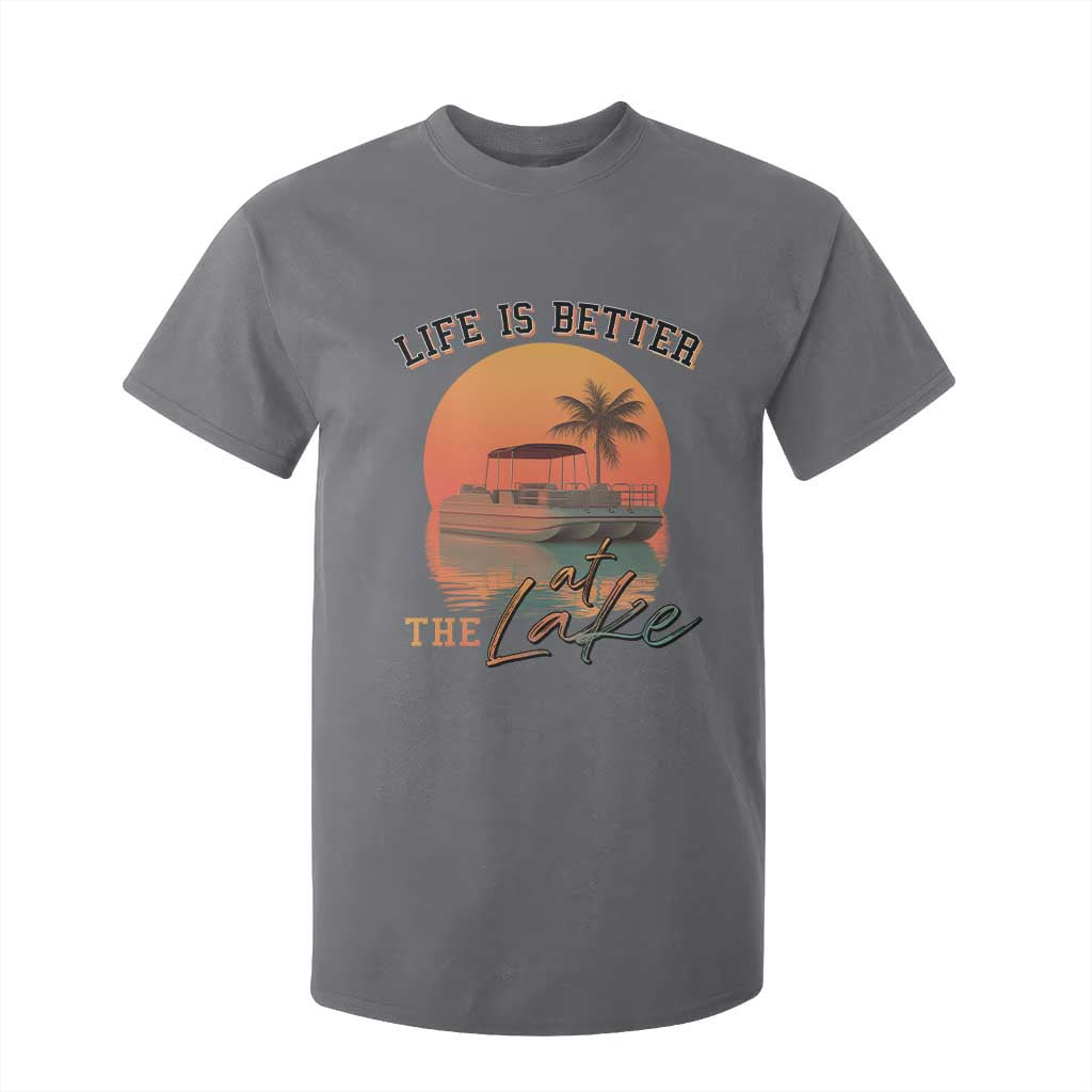 Life Is Better At The Lake T Shirt For Kid Pontoon Boat TS09 Charcoal Print Your Wear