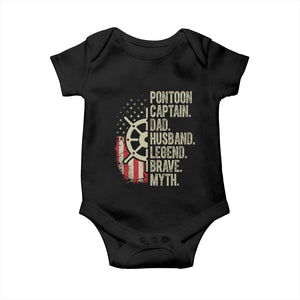 Pontoon Boat Captain Baby Onesie Dad Husband Legend Brave Myth TS09 Black Print Your Wear