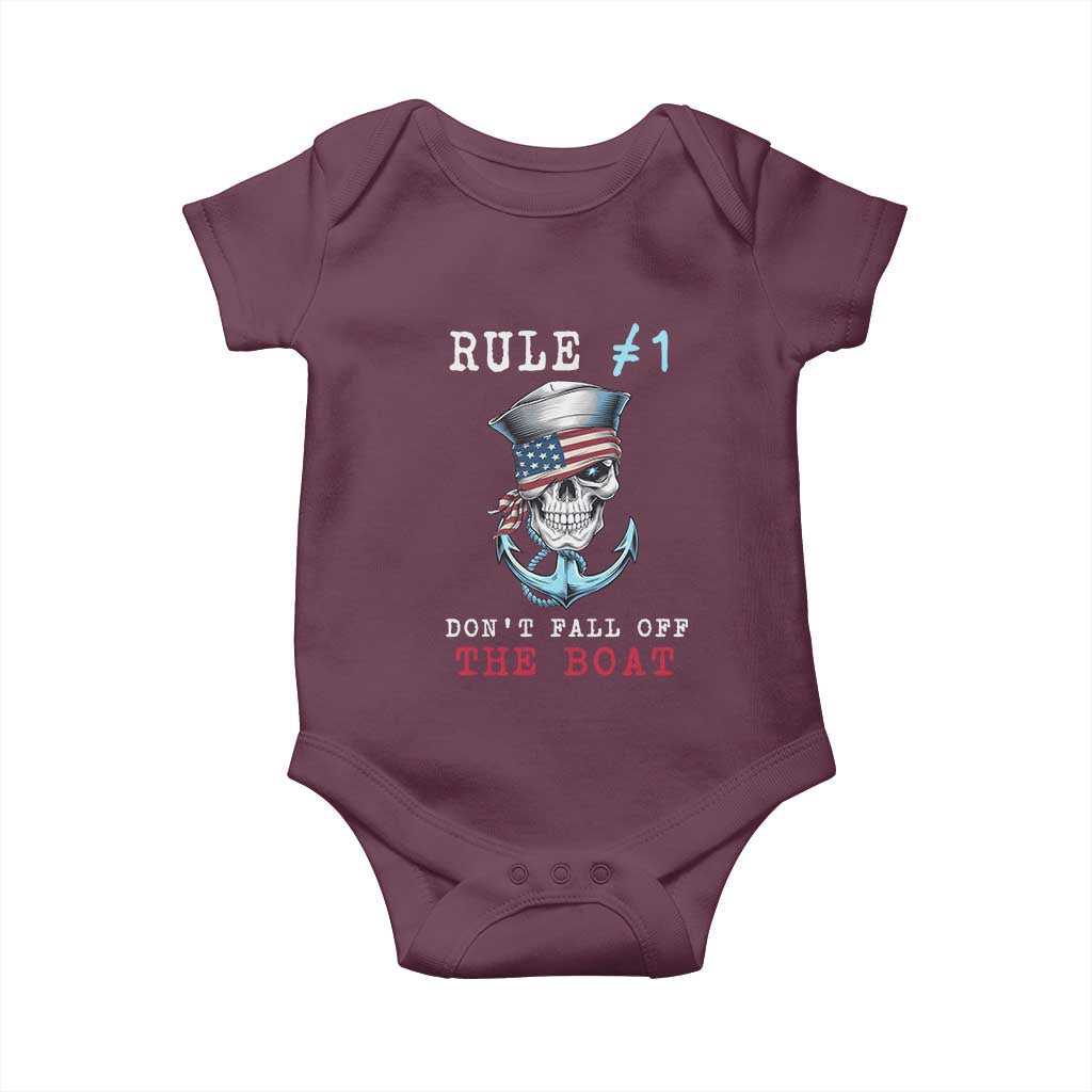 Funny Pirate Rule Baby Onesie Don't Fall Off The Boat TS09 Maroon Print Your Wear