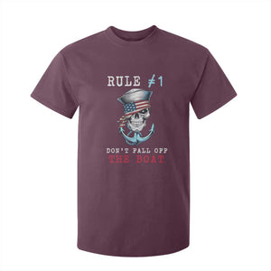 Funny Pirate Rule T Shirt For Kid Don't Fall Off The Boat TS09 Maroon Print Your Wear