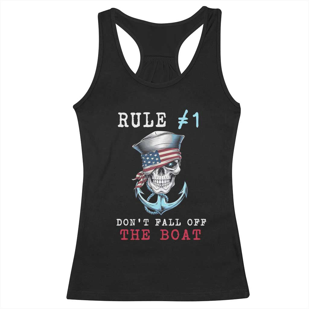 Funny Pirate Rule Racerback Tank Top Don't Fall Off The Boat TS09 Black Print Your Wear