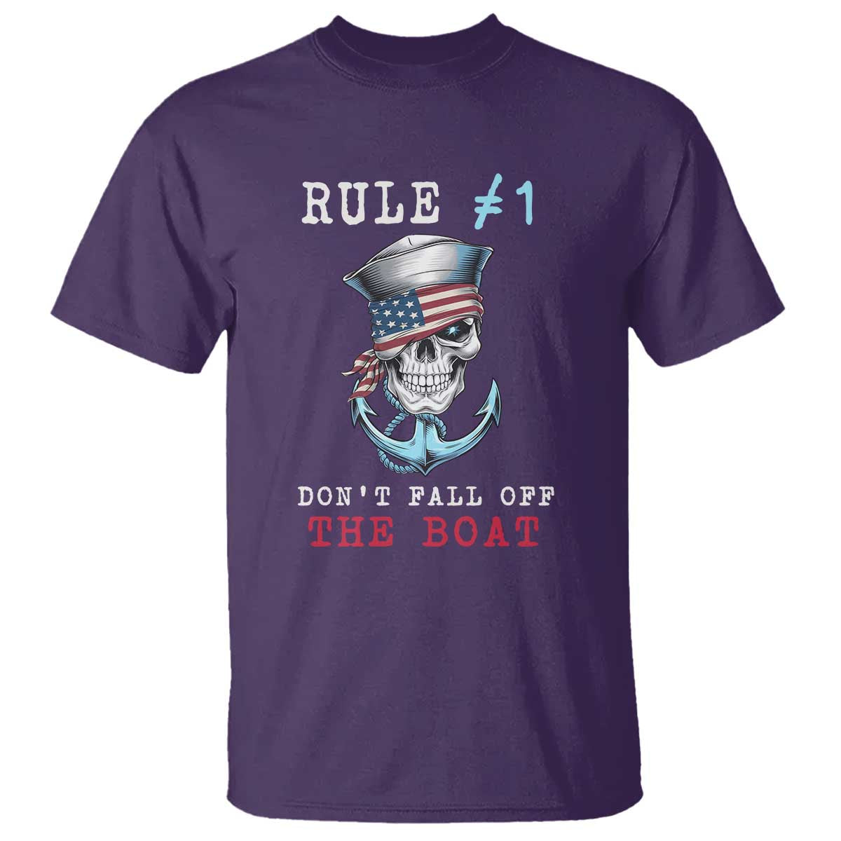 Funny Pirate Rule T Shirt Don't Fall Off The Boat TS09 Purple Print Your Wear