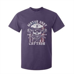 Motor Boat Captain T Shirt For Kid Patriotic American Flag TS09 Purple Print Your Wear