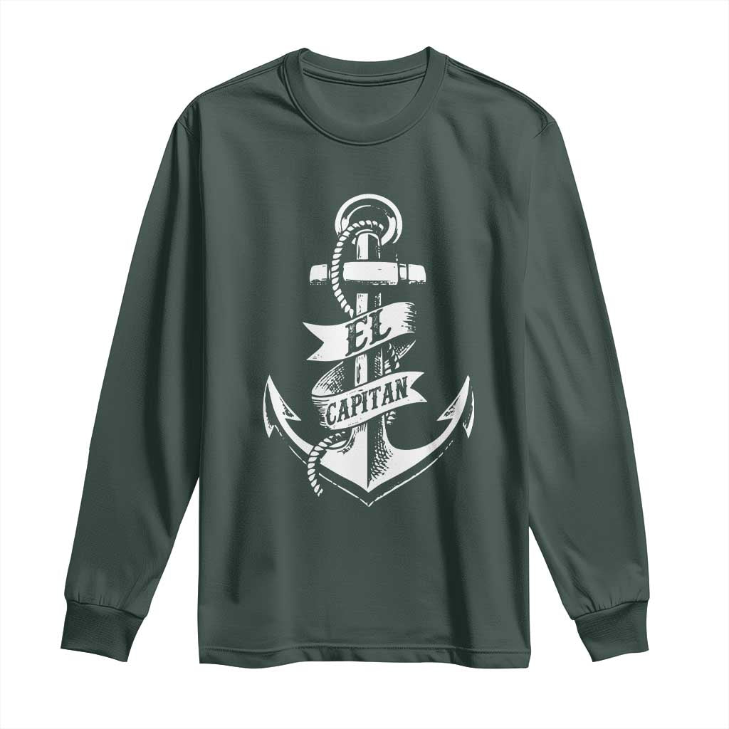 Boat El Capitan Long Sleeve Shirt TS09 Dark Forest Green Print Your Wear
