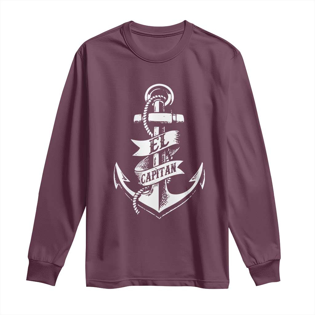 Boat El Capitan Long Sleeve Shirt TS09 Maroon Print Your Wear