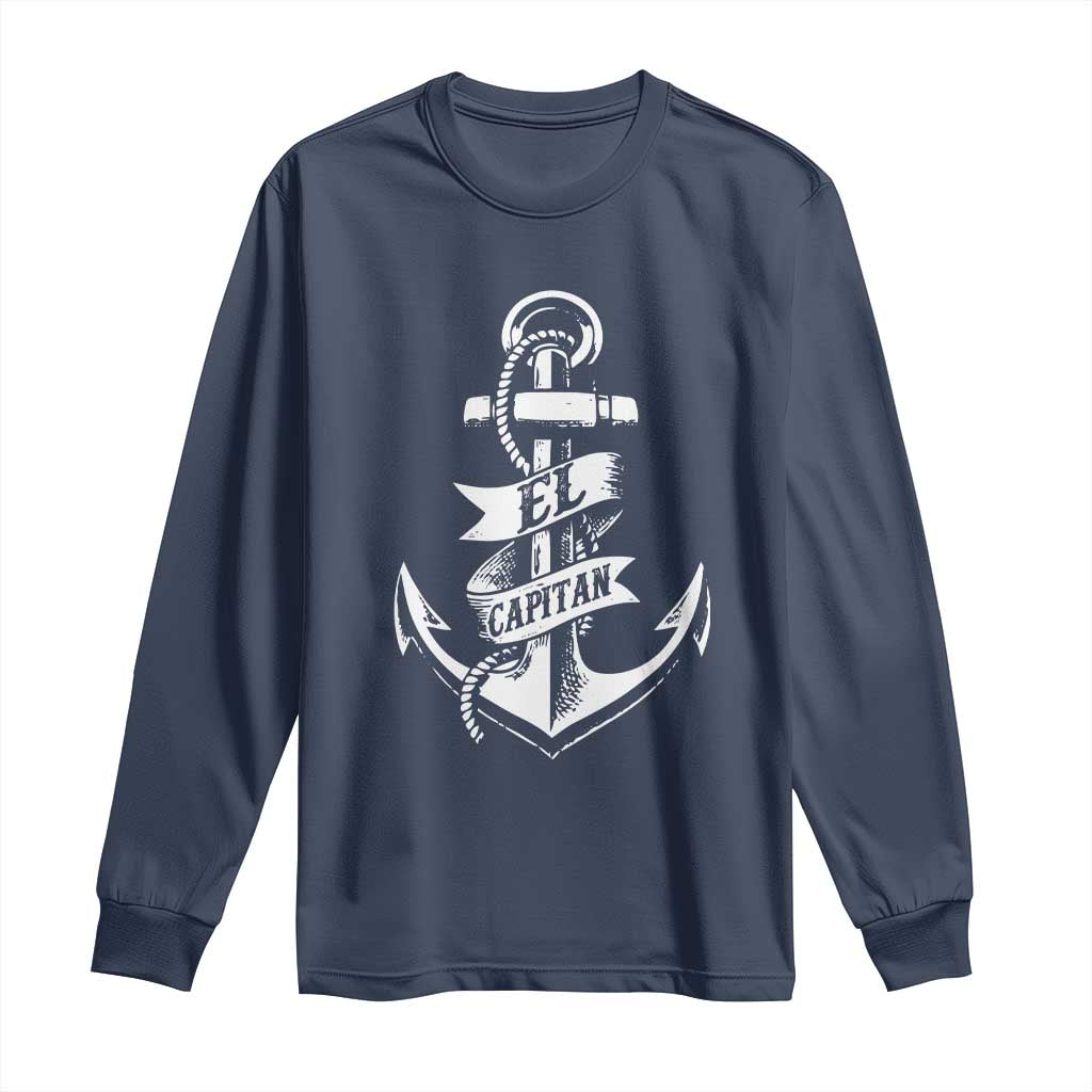 Boat El Capitan Long Sleeve Shirt TS09 Navy Print Your Wear
