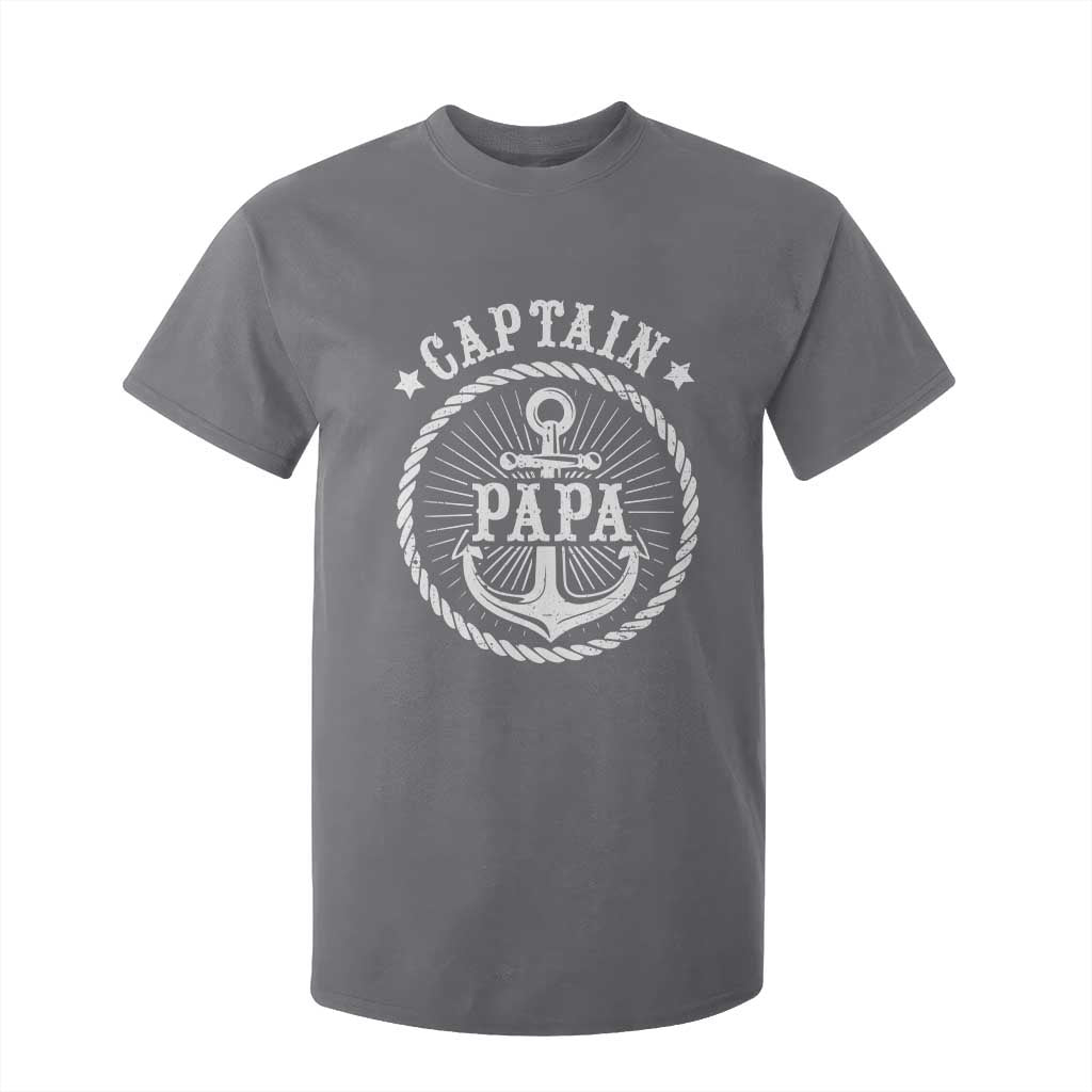 Captain Papa T Shirt For Kid Lake Sailor Boating TS09 Charcoal Print Your Wear