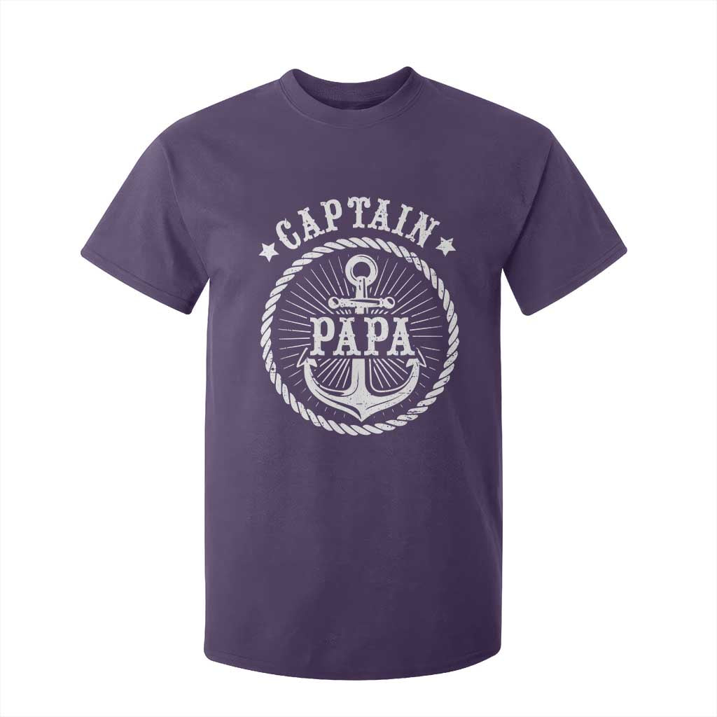 Captain Papa T Shirt For Kid Lake Sailor Boating TS09 Purple Print Your Wear