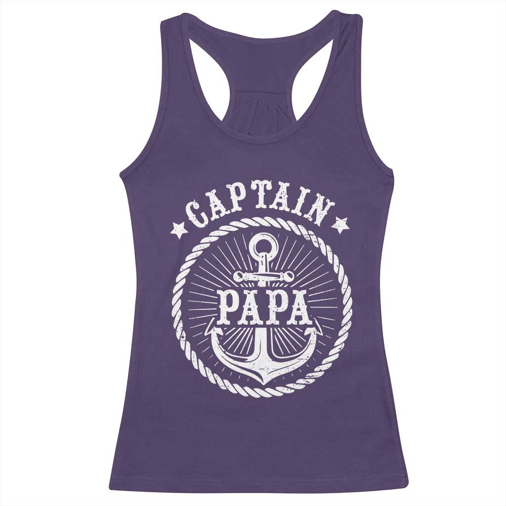 Captain Papa Racerback Tank Top Lake Sailor Boating TS09 Purple Print Your Wear
