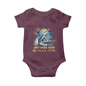 Fishing Boat Baby Onesie Fish More Worry Less TS09 Maroon Print Your Wear