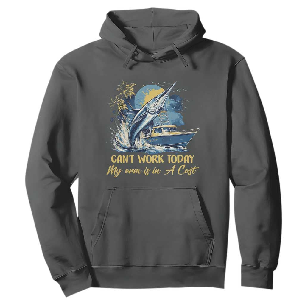 Fishing Boat Hoodie Fish More Worry Less TS09 Dark Heather Print Your Wear