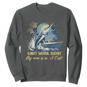 Fishing Boat Sweatshirt Fish More Worry Less TS09 Dark Heather Print Your Wear