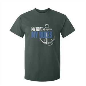 I'm The Captain T Shirt For Kid My Boat My Rules TS09 Dark Forest Green Print Your Wear