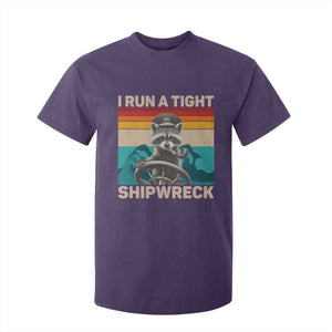 Funny Raccoon Captain T Shirt For Kid I Run A Tight Shipwreck TS09 Purple Print Your Wear