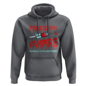 Funny Phlebotomist Professional Vampire Hoodie TS09 Charcoal Printyourwear