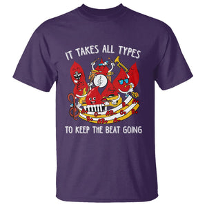 Phlebotomist T Shirt It Takes All Types To Keep The Beat Going TS09 Purple Printyourwear