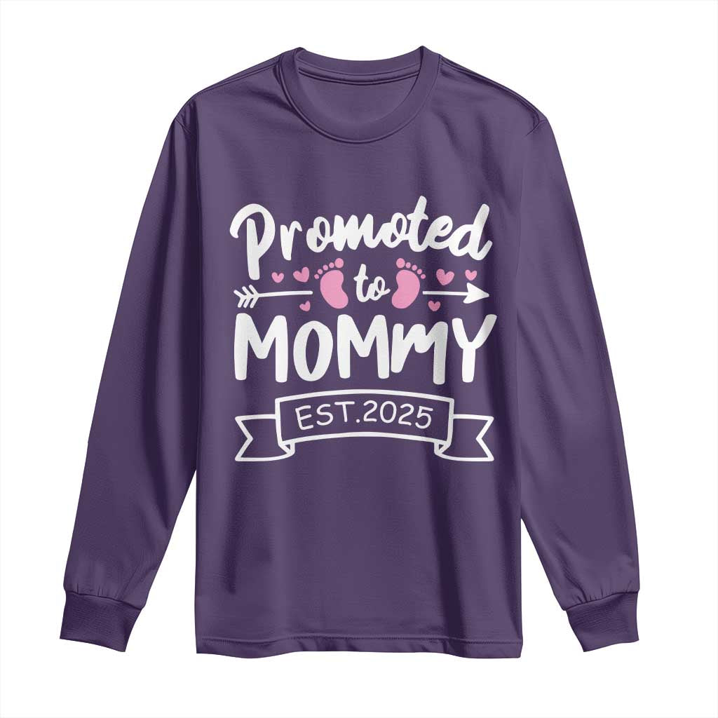 Promoted To Mommy Est 2025 Long Sleeve Shirt TS09 Purple Print Your Wear