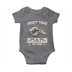First Time Dad Est 2025 Baby Onesie TS09 Charcoal Print Your Wear
