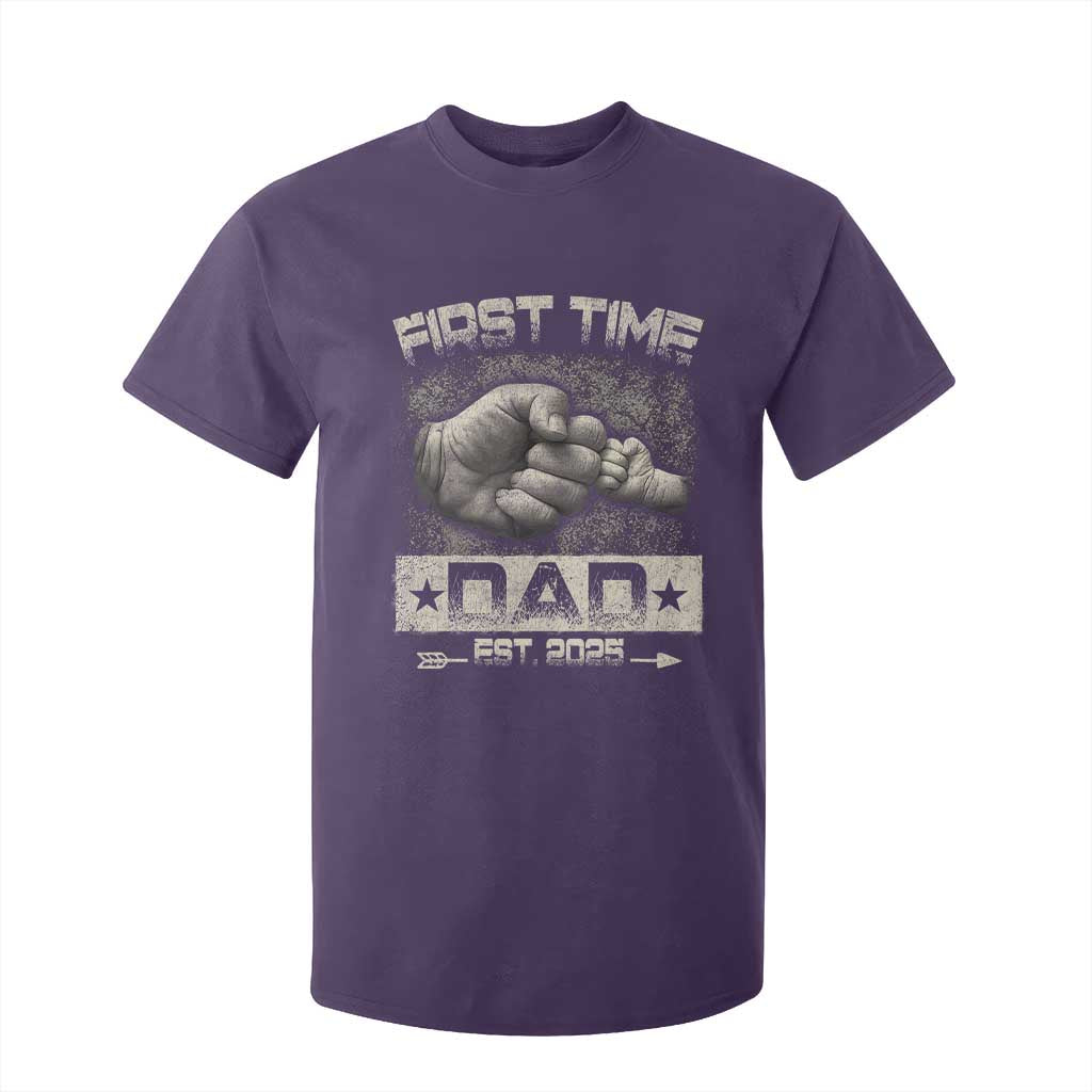 First Time Dad Est 2025 T Shirt For Kid TS09 Purple Print Your Wear
