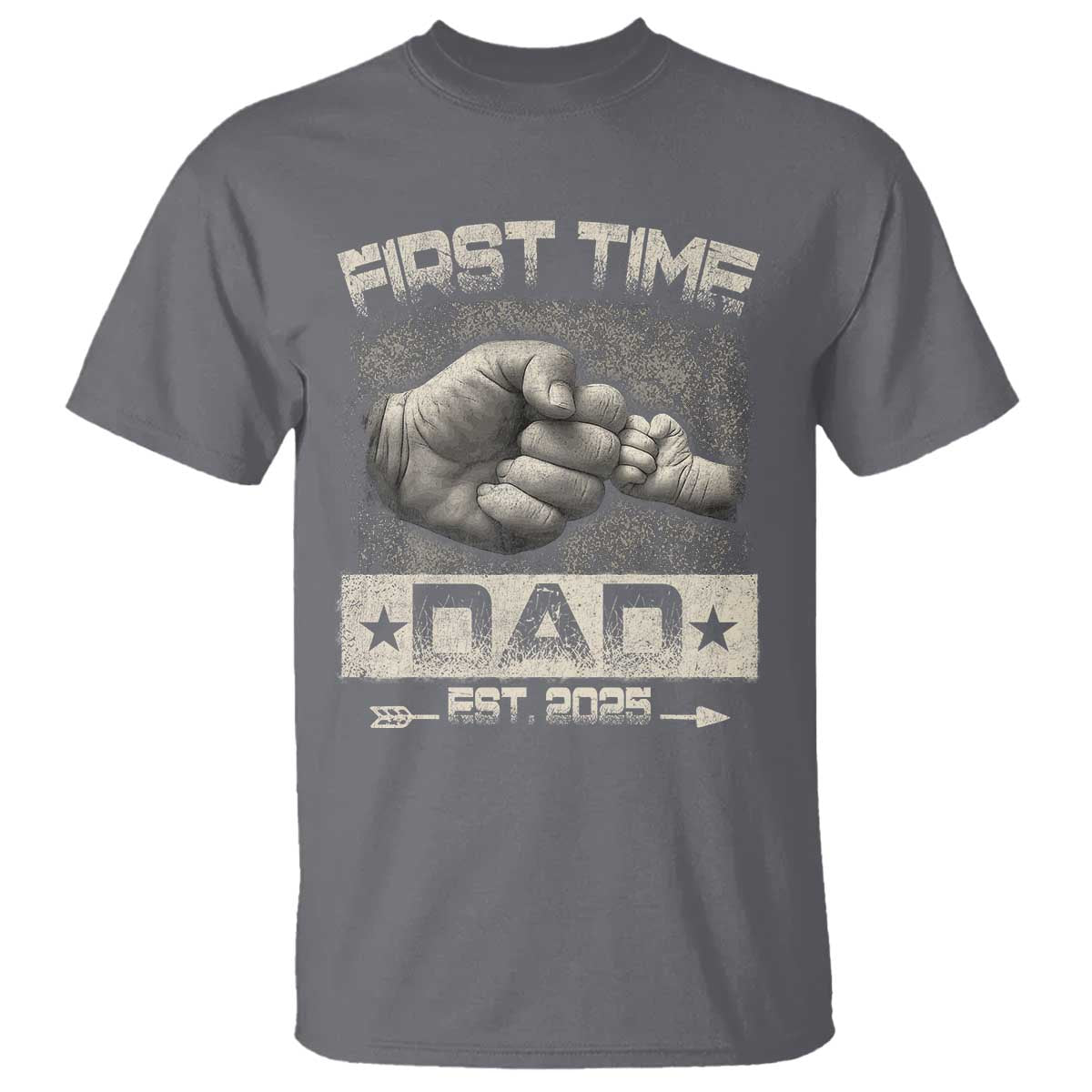 First Time Dad Est 2025 T Shirt TS09 Charcoal Print Your Wear
