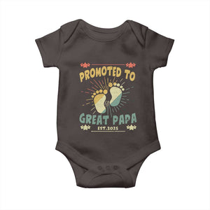 New Dad 2025 Baby Onesie Promoted to Great Papa TS09 Dark Chocolate Print Your Wear