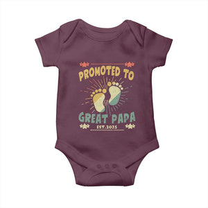 New Dad 2025 Baby Onesie Promoted to Great Papa TS09 Maroon Print Your Wear