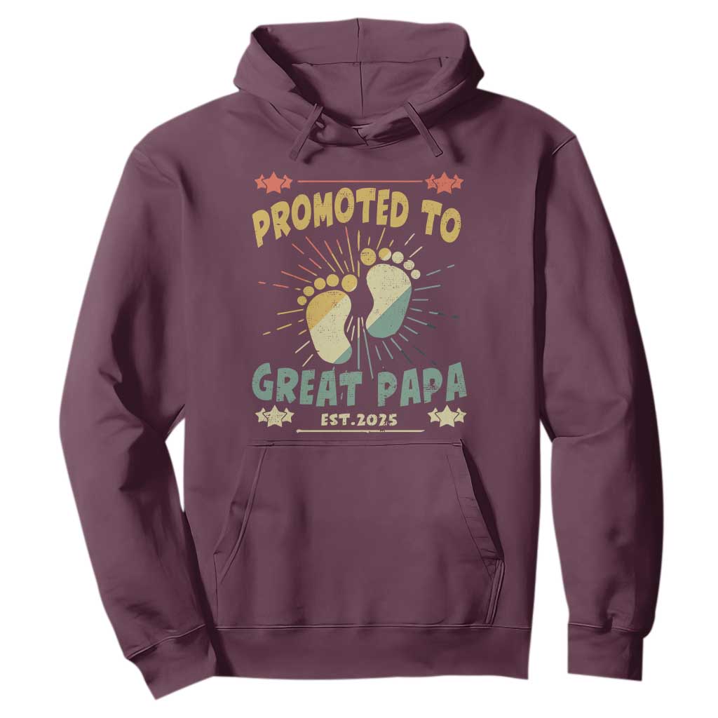 New Dad 2025 Hoodie Promoted to Great Papa TS09 Maroon Print Your Wear