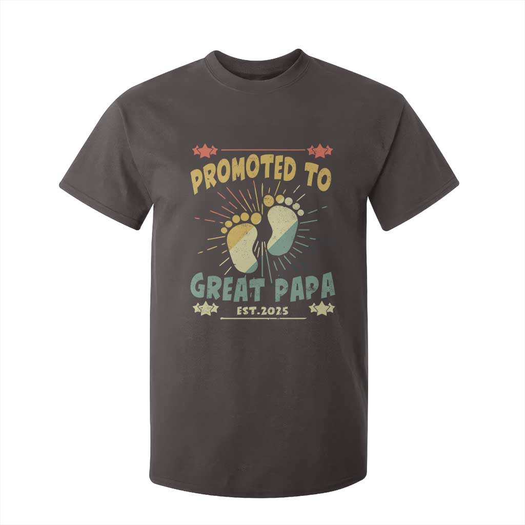 New Dad 2025 T Shirt For Kid Promoted to Great Papa TS09 Dark Chocolate Print Your Wear