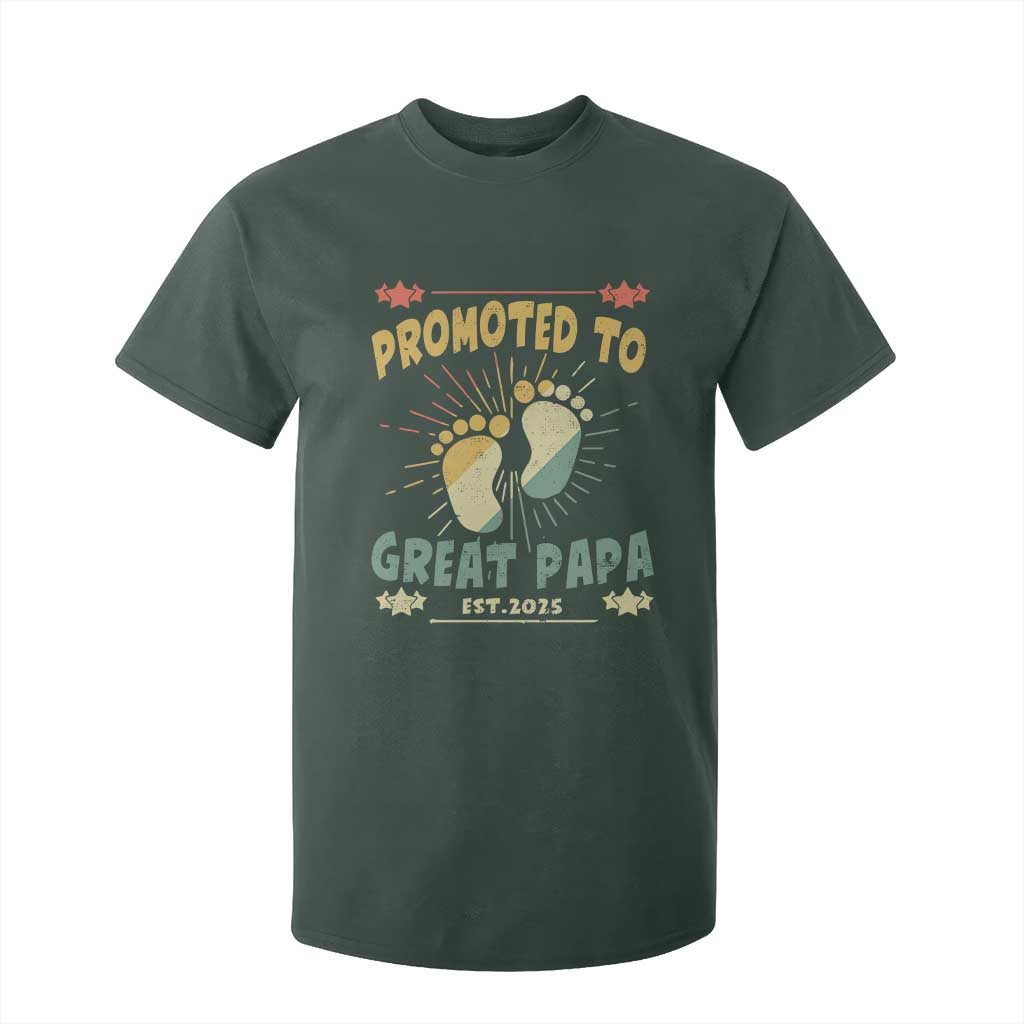 New Dad 2025 T Shirt For Kid Promoted to Great Papa TS09 Dark Forest Green Print Your Wear