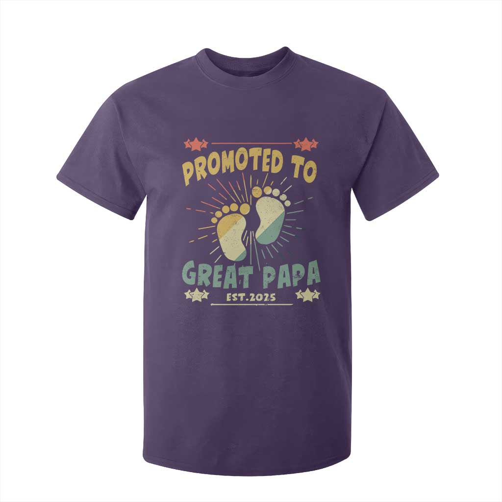 New Dad 2025 T Shirt For Kid Promoted to Great Papa TS09 Purple Print Your Wear