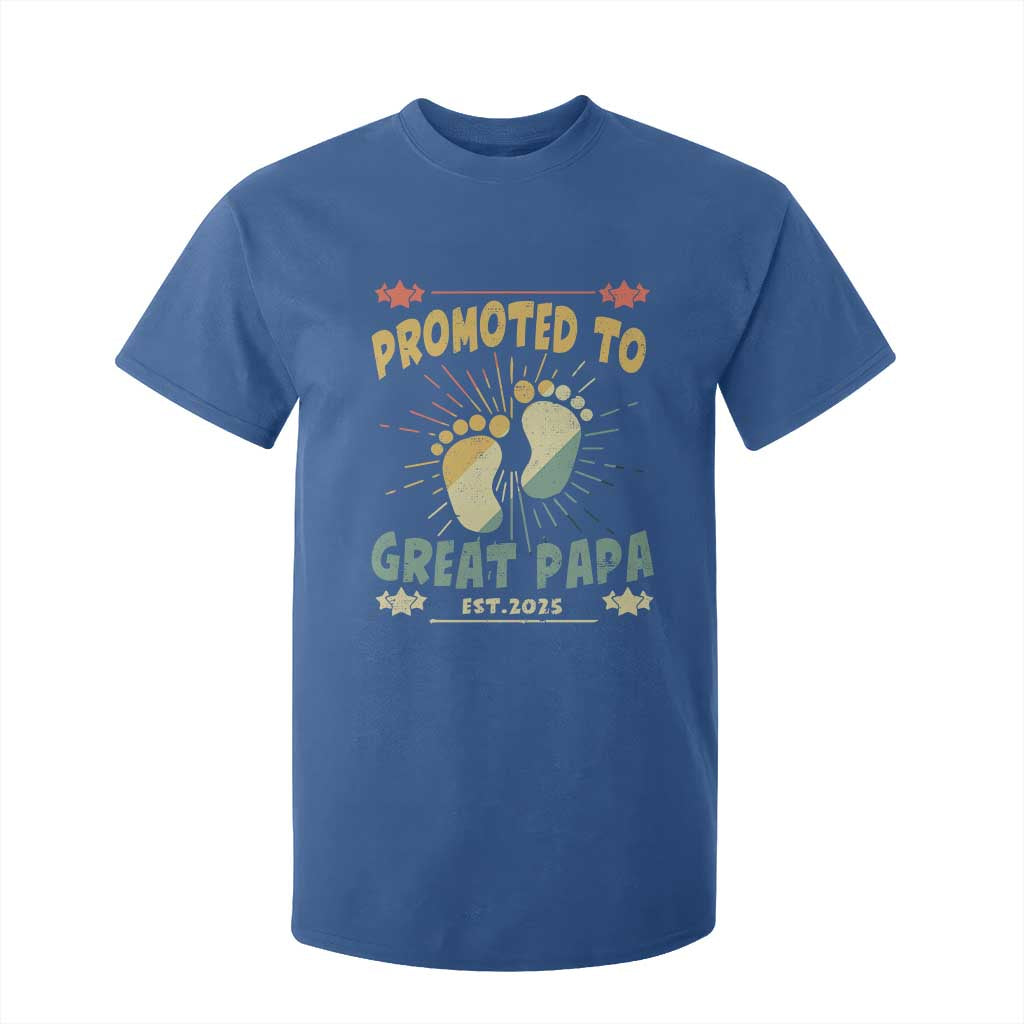 New Dad 2025 T Shirt For Kid Promoted to Great Papa TS09 Royal Blue Print Your Wear