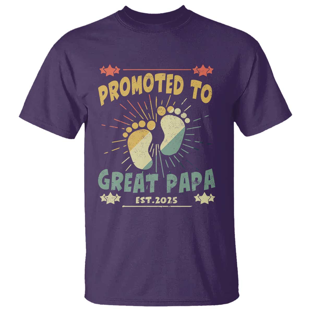 New Dad 2025 T Shirt Promoted to Great Papa TS09 Purple Print Your Wear