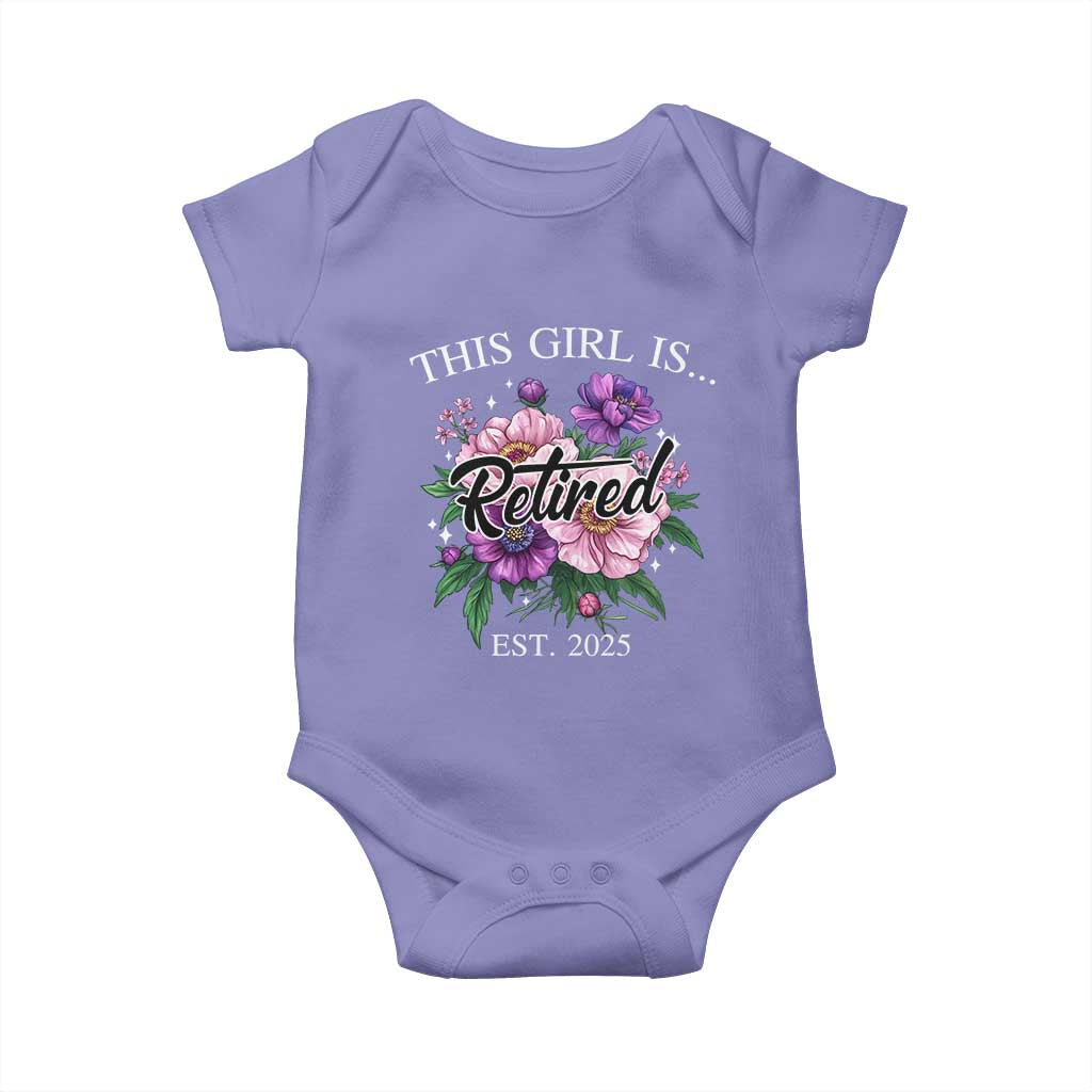 This Girl Is Retired Est 2025 Baby Onesie TS09 Violet Print Your Wear