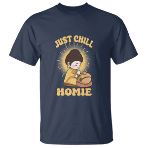 Funny Buddhism T Shirt Just Chill Homie Cute Baby Buddha TS09 Navy Printyourwear