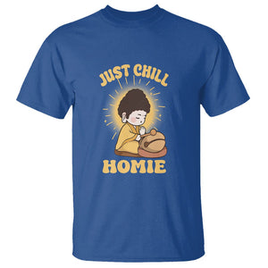 Funny Buddhism T Shirt Just Chill Homie Cute Baby Buddha TS09 Royal Blue Printyourwear