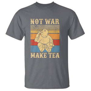 Funny Buddhism T Shirt Make Tea Not War Buddha TS09 Charcoal Printyourwear