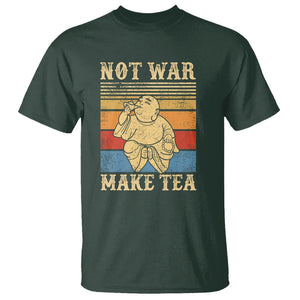 Funny Buddhism T Shirt Make Tea Not War Buddha TS09 Dark Forest Green Printyourwear