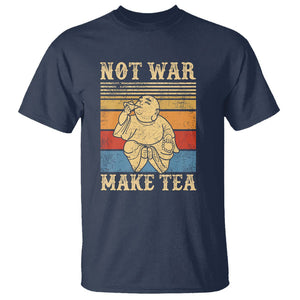 Funny Buddhism T Shirt Make Tea Not War Buddha TS09 Navy Printyourwear