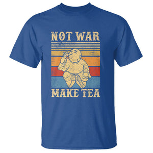 Funny Buddhism T Shirt Make Tea Not War Buddha TS09 Royal Blue Printyourwear