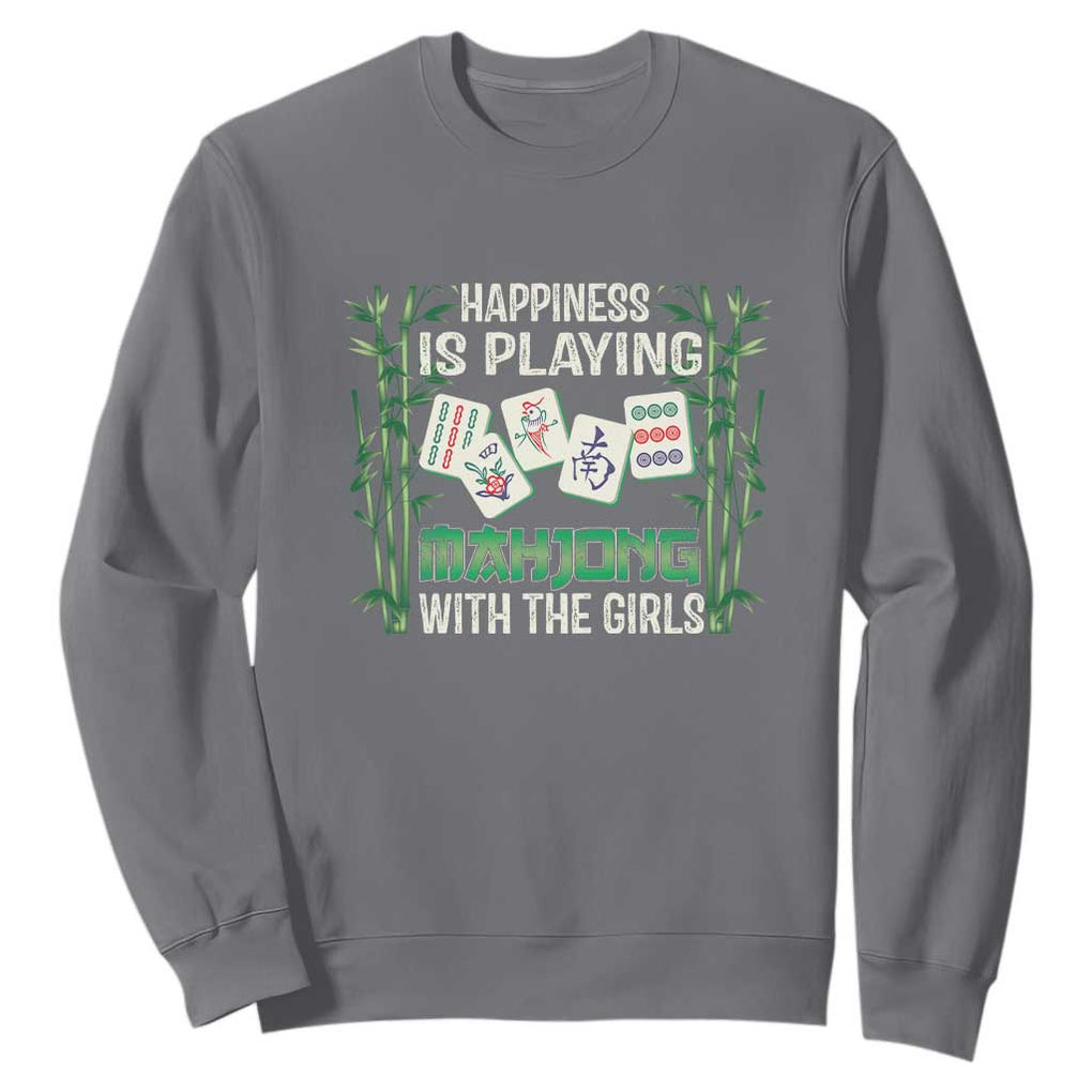 Happiness Is Playing Mahjong With The Girls Sweatshirt TS09 Charcoal Print Your Wear