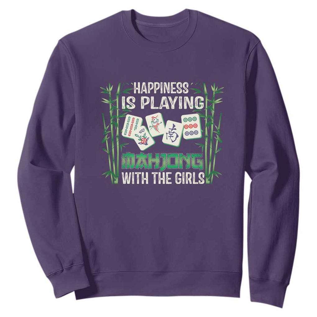 Happiness Is Playing Mahjong With The Girls Sweatshirt TS09 Purple Print Your Wear