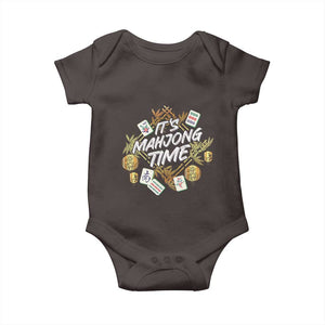 It's Mahjong Time Gambling Chinese Game Baby Onesie TS09 Dark Chocolate Print Your Wear