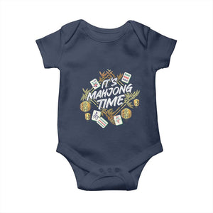 It's Mahjong Time Gambling Chinese Game Baby Onesie TS09 Navy Print Your Wear