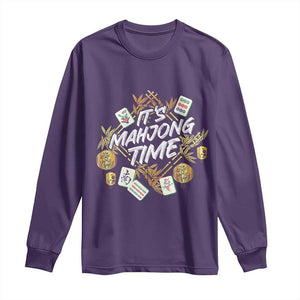 It's Mahjong Time Gambling Chinese Game Long Sleeve Shirt TS09 Purple Print Your Wear